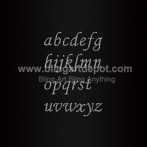 Low Case Letters Rhinestone Heat Motifs